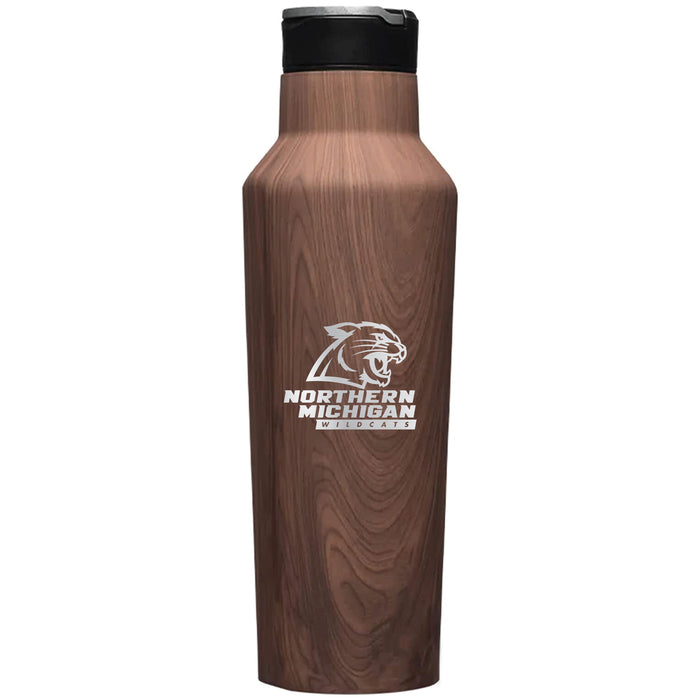 Corkcicle Insulated Sport Canteen Water Bottle with Northern Michigan University Wildcats Primary Logo