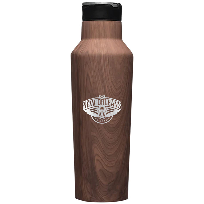 Corkcicle Insulated Canteen Water Bottle with New Orleans Pelicans Etched Primary Logo