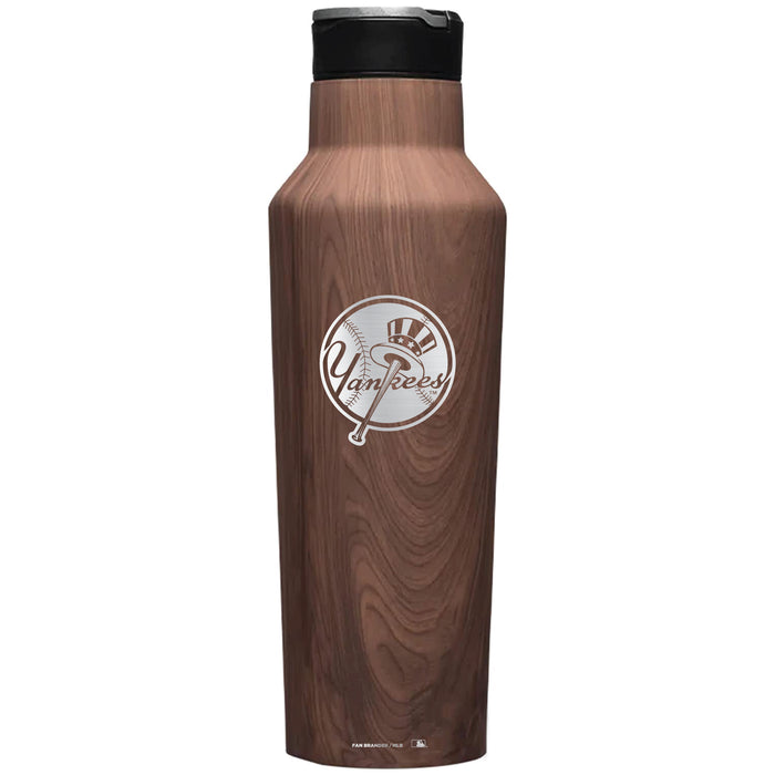 Corkcicle Insulated Canteen Water Bottle with New York Yankees Etched Secondary Logo