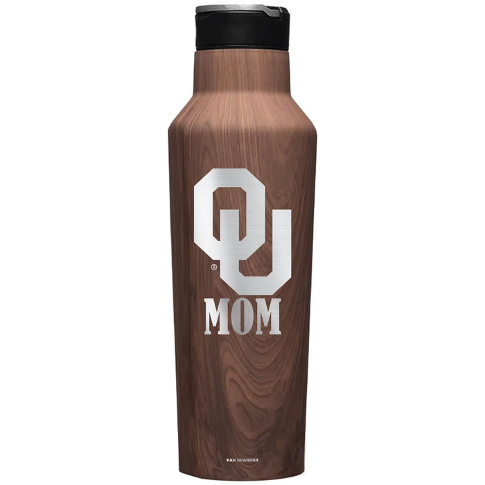 Corkcicle Insulated Canteen Water Bottle with Oklahoma Sooners Mom Primary Logo