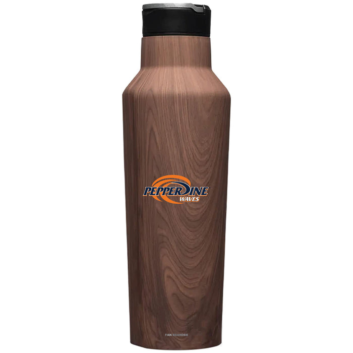 Corkcicle Insulated Canteen Water Bottle with Pepperdine Waves Primary Logo