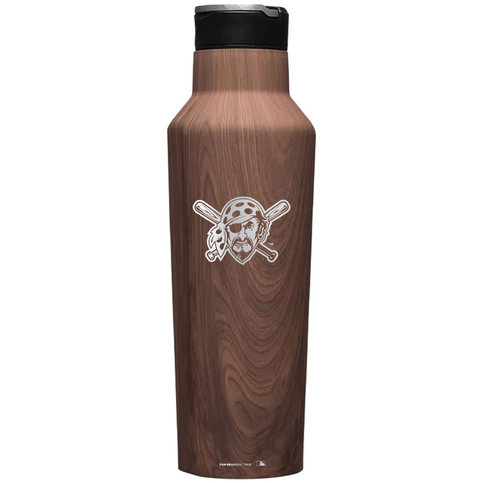 Corkcicle Insulated Canteen Water Bottle with Pittsburgh Pirates Etched Secondary Logo