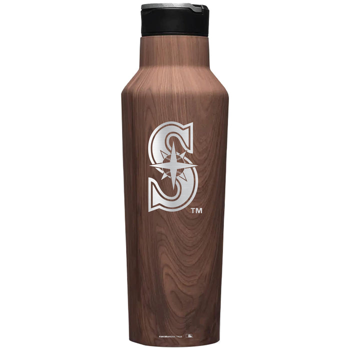 Corkcicle Insulated Canteen Water Bottle with Seattle Mariners Etched Secondary Logo