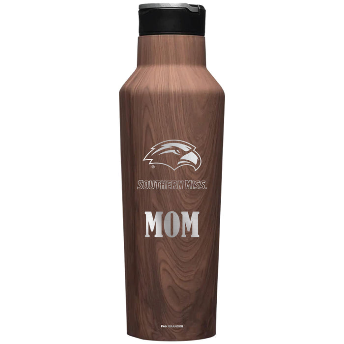 Corkcicle Insulated Canteen Water Bottle with Southern Mississippi Golden Eagles Mom Primary Logo
