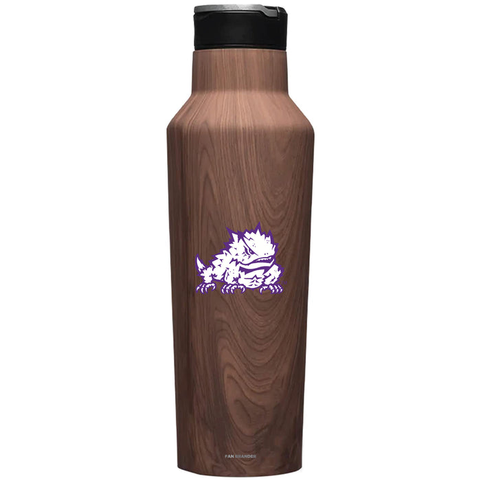 Corkcicle Insulated Canteen Water Bottle with Texas Christian University Horned Frogs Secondary Logo
