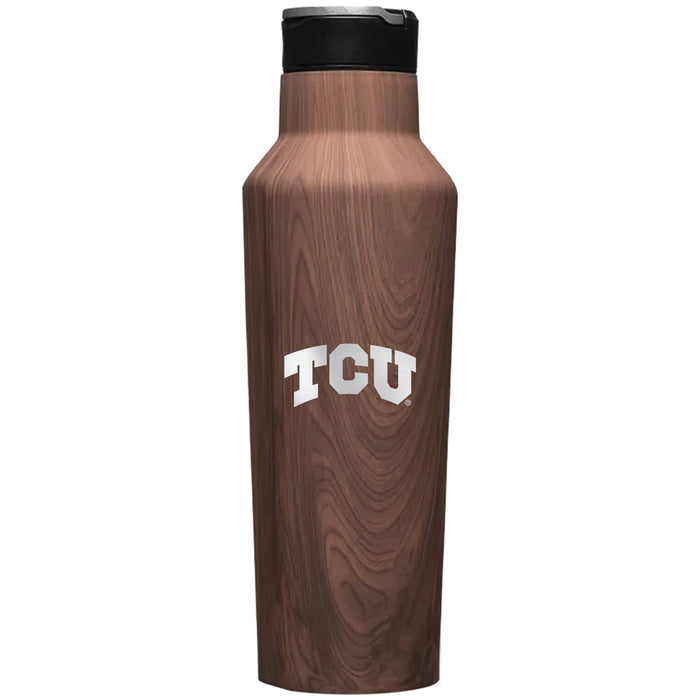 Corkcicle Insulated Sport Canteen Water Bottle with Texas Christian University Horned Frogs Primary Logo