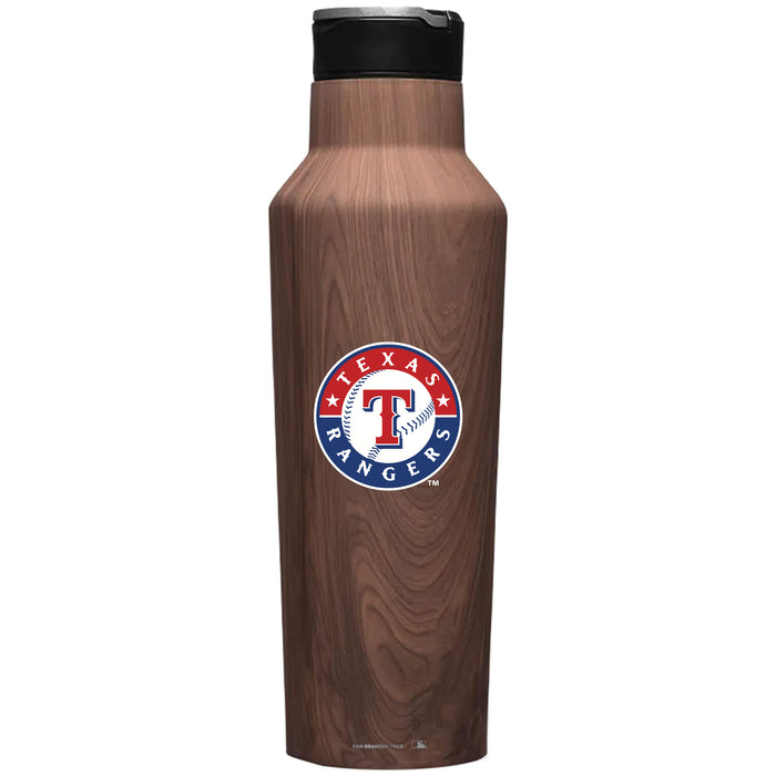 Corkcicle Insulated Canteen Water Bottle with Texas Rangers Primary Logo