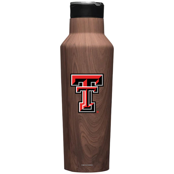Corkcicle Insulated Canteen Water Bottle with Texas Tech Red Raiders Primary Logo