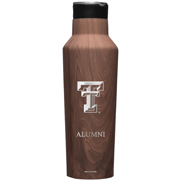 Corkcicle Insulated Canteen Water Bottle with Texas Tech Red Raiders Alumni Primary Logo