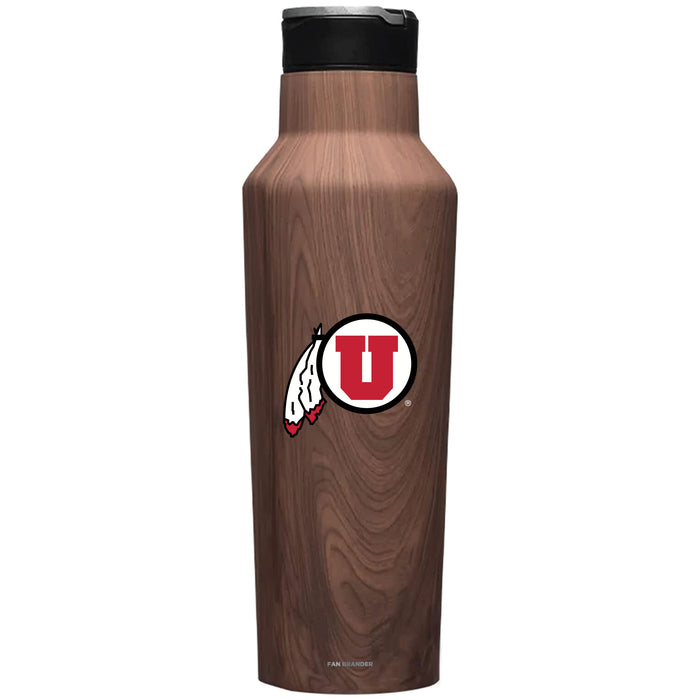 Corkcicle Insulated Canteen Water Bottle with Utah Utes Primary Logo