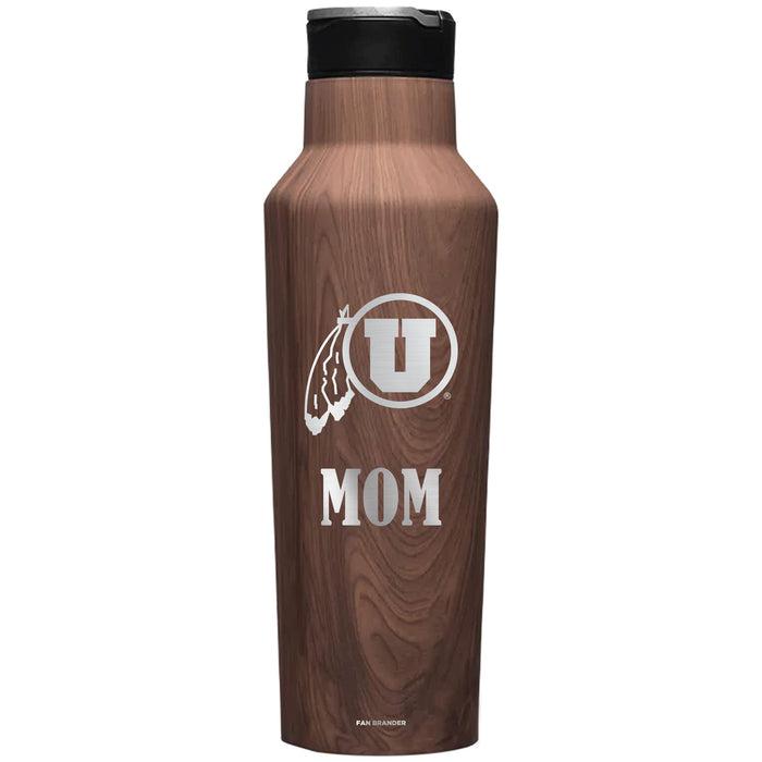 Corkcicle Insulated Canteen Water Bottle with Utah Utes Mom Primary Logo