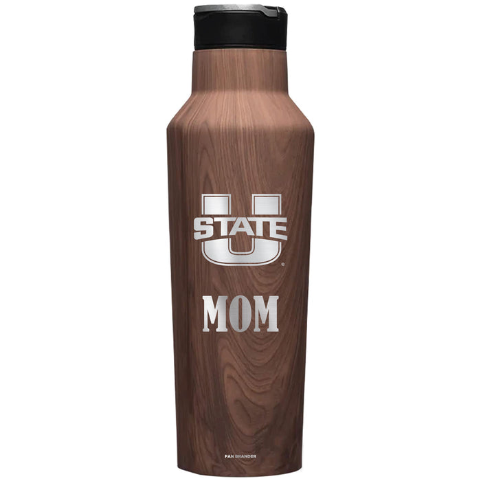 Corkcicle Insulated Canteen Water Bottle with Utah State Aggies Mom Primary Logo