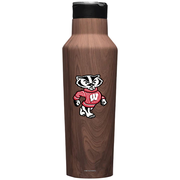 Corkcicle Insulated Canteen Water Bottle with Wisconsin Badgers Secondary Logo