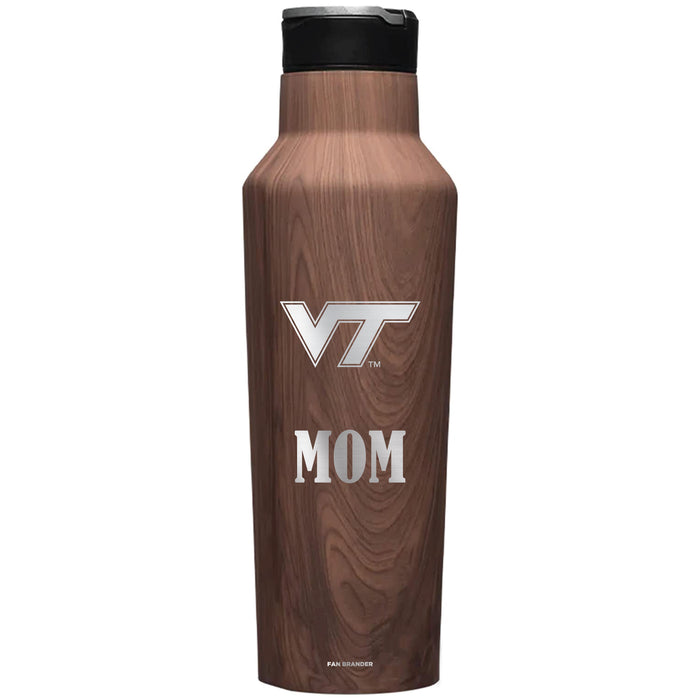 Corkcicle Insulated Canteen Water Bottle with Virginia Tech Hokies Mom Primary Logo