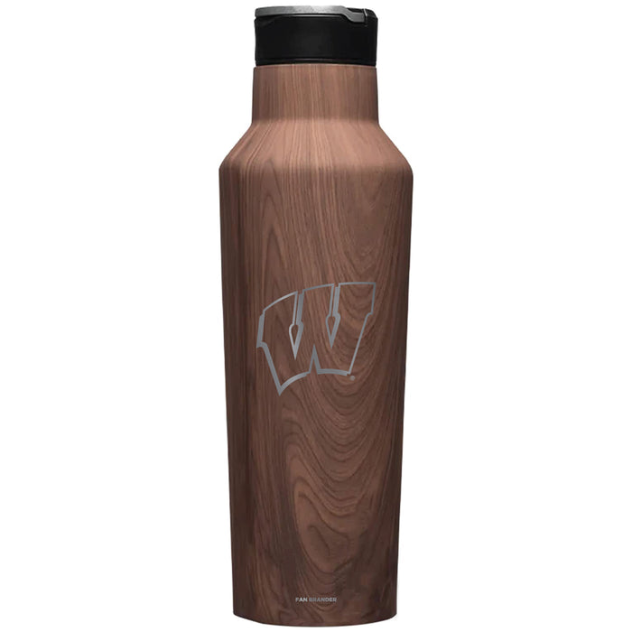 Corkcicle Insulated Canteen Water Bottle with Wisconsin Badgers Primary Logo