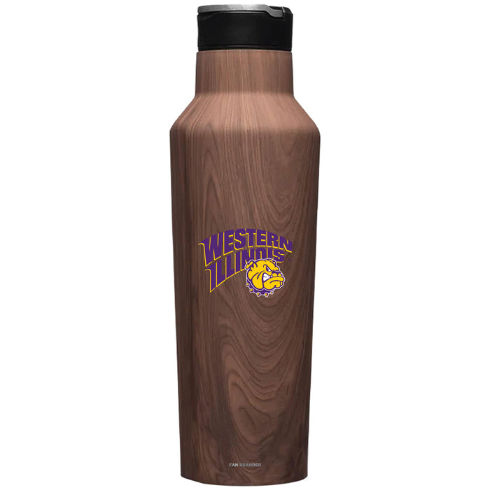 Corkcicle Insulated Canteen Water Bottle with Western Illinois University Leathernecks Primary Logo
