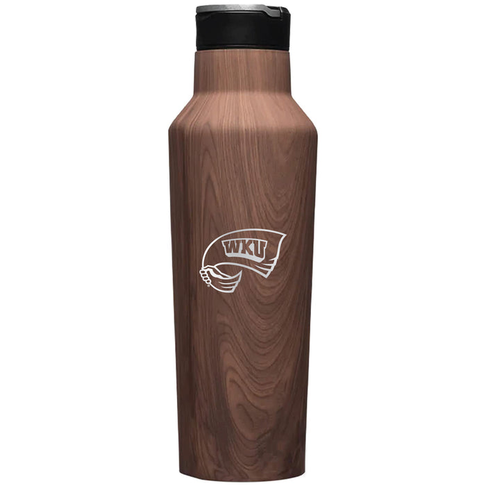 Corkcicle Insulated Sport Canteen Water Bottle with Western Kentucky Hilltoppers Primary Logo