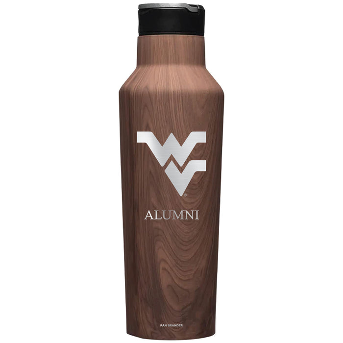 Corkcicle Insulated Canteen Water Bottle with West Virginia Mountaineers Alumni Primary Logo