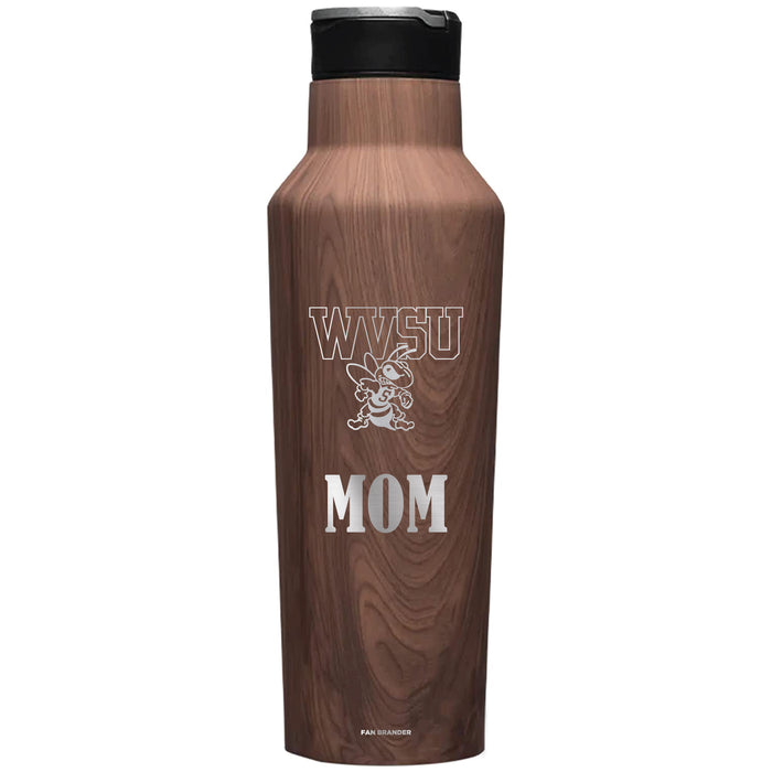 Corkcicle Insulated Canteen Water Bottle with West Virginia State Univ Yellow Jackets Mom Primary Logo