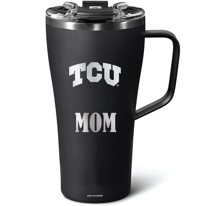 BruMate Toddy 22oz Tumbler with Texas Christian University Horned Frogs Mom Primary Logo