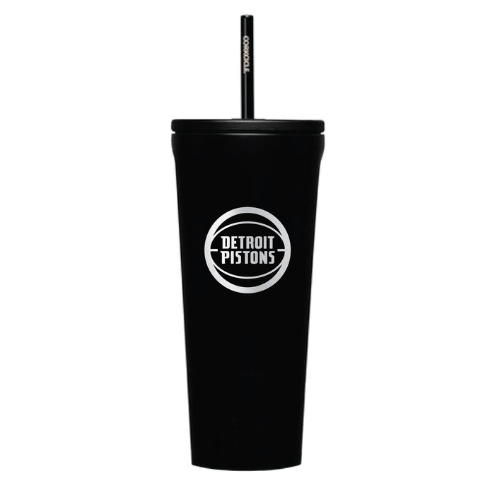 Corkcicle Cold Cup Triple Insulated Tumbler with Detroit Pistons Etched Primary Logo