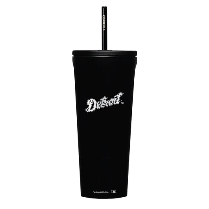 Corkcicle Cold Cup Triple Insulated Tumbler with Detroit Tigers Ethed Wordmark Logo