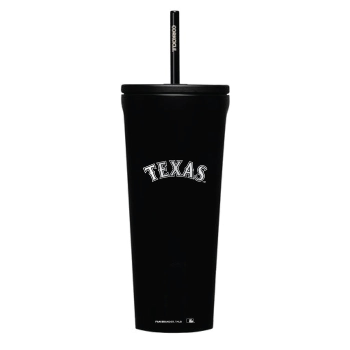Corkcicle Cold Cup Triple Insulated Tumbler with Texas Rangers Ethed Wordmark Logo