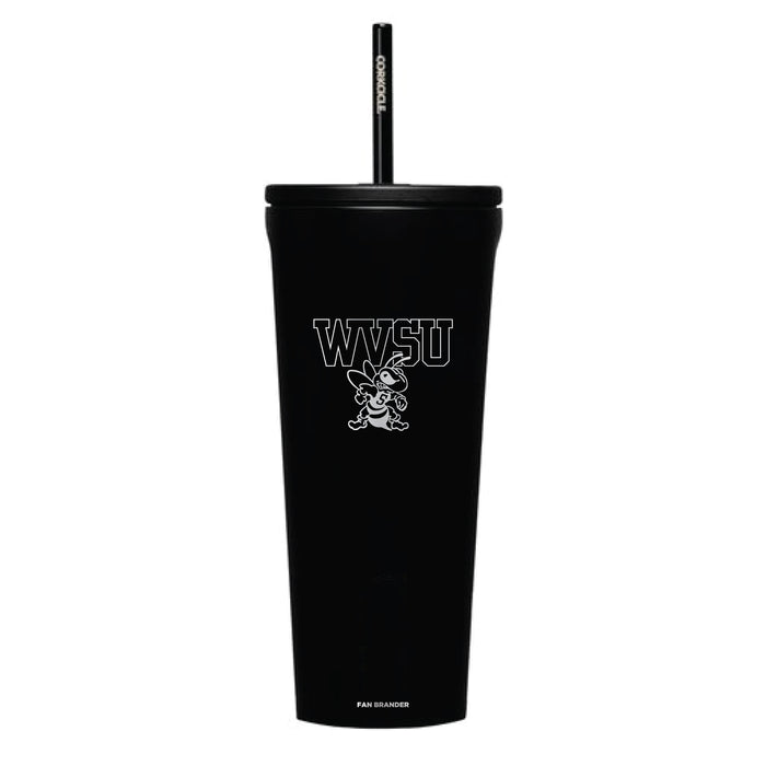 Corkcicle Cold Cup Triple Insulated Tumbler with West Virginia State Univ Yellow Jackets Primary Logo