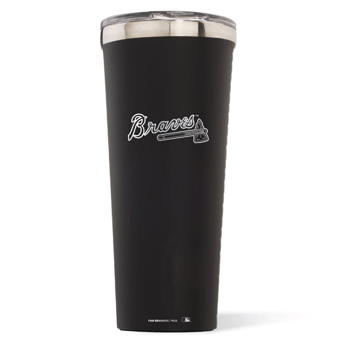Triple Insulated Corkcicle Tumbler with Atlanta Braves Etched Wordmark Logo