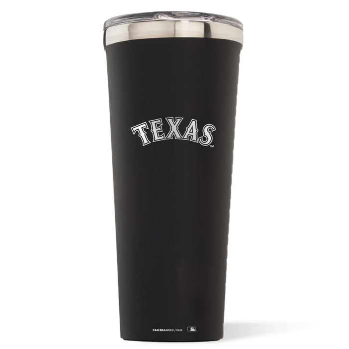 Triple Insulated Corkcicle Tumbler with Texas Rangers Etched Wordmark Logo