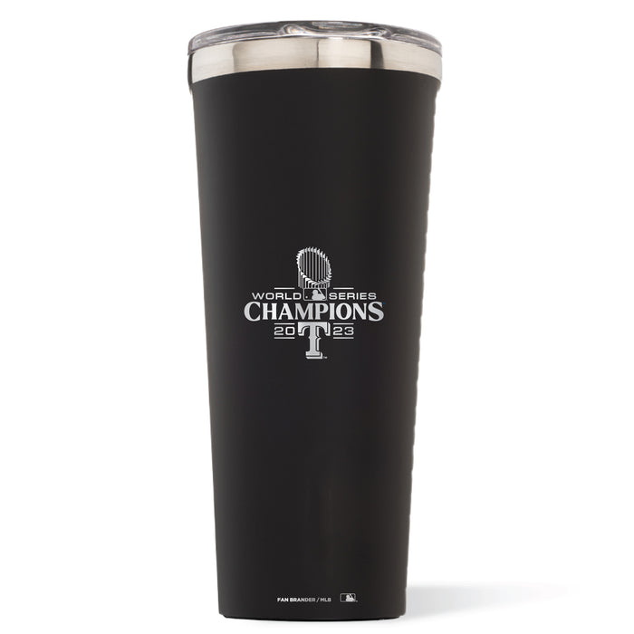 Triple Insulated Corkcicle Tumbler with Texas Rangers 2023 MLB Champs Etched Logo
