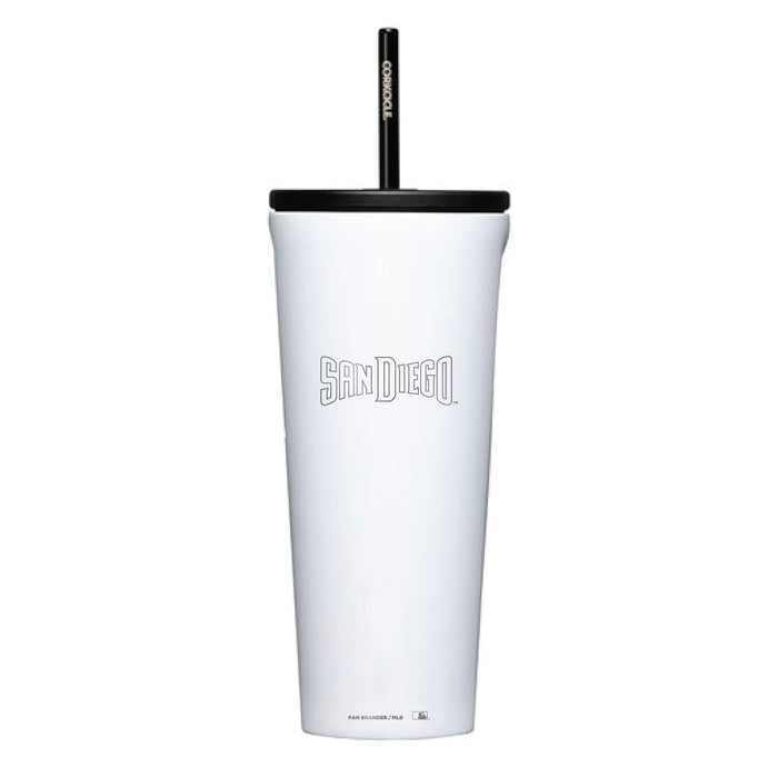 Corkcicle Cold Cup Triple Insulated Tumbler with San Diego Padres Ethed Wordmark Logo