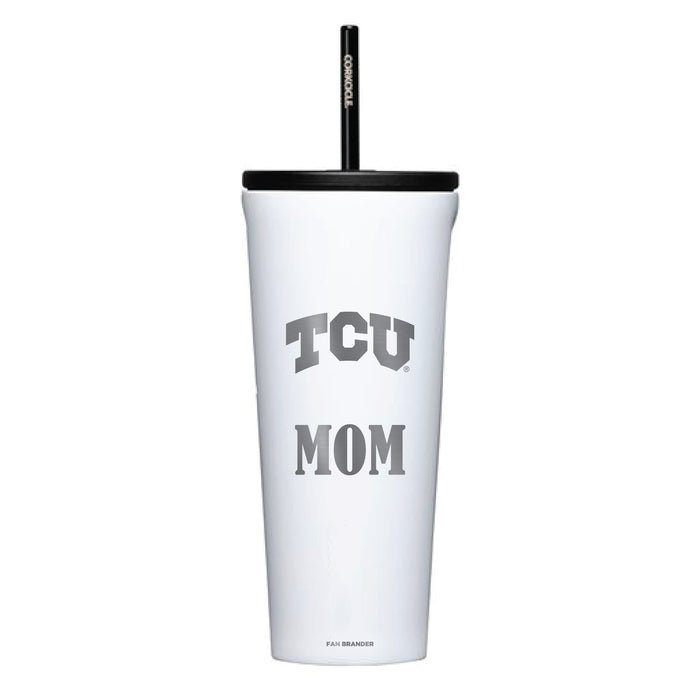 Corkcicle Cold Cup Triple Insulated Tumbler with Texas Christian University Horned Frogs Mom Primary Logo