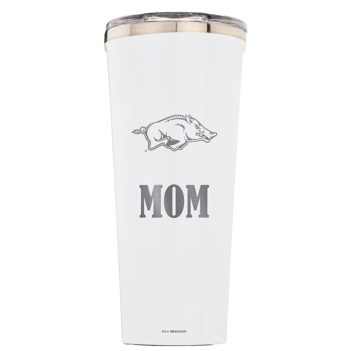 Triple Insulated Corkcicle Tumbler with Arkansas Razorbacks Mom Primary Logo