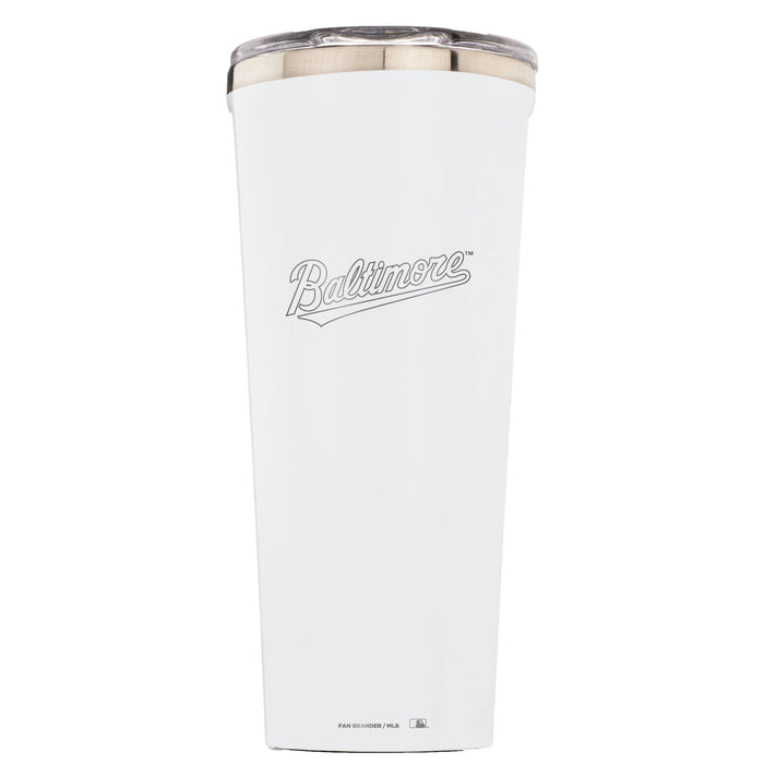 Triple Insulated Corkcicle Tumbler with Baltimore Orioles Etched Wordmark Logo