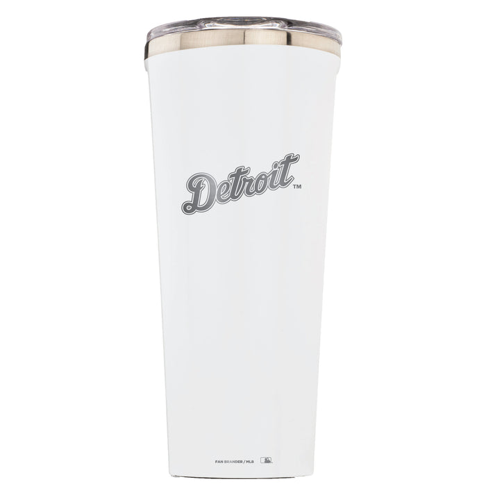 Triple Insulated Corkcicle Tumbler with Detroit Tigers Etched Wordmark Logo