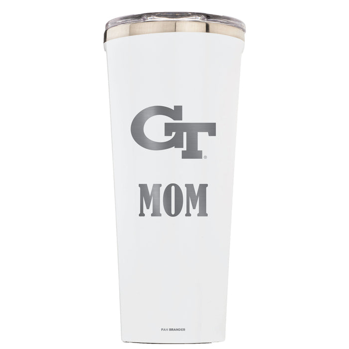 Triple Insulated Corkcicle Tumbler with Georgia Tech Yellow Jackets Mom Primary Logo