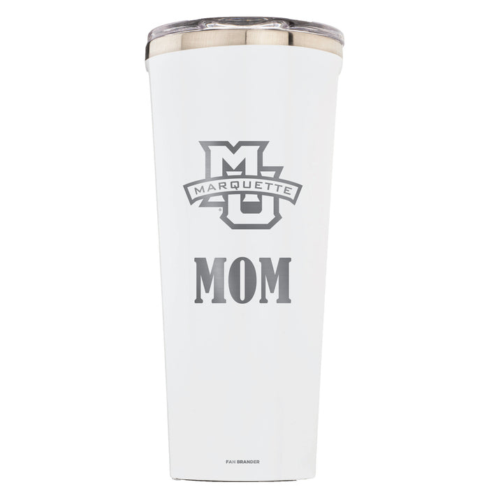 Triple Insulated Corkcicle Tumbler with Marquette Golden Eagles Mom Primary Logo