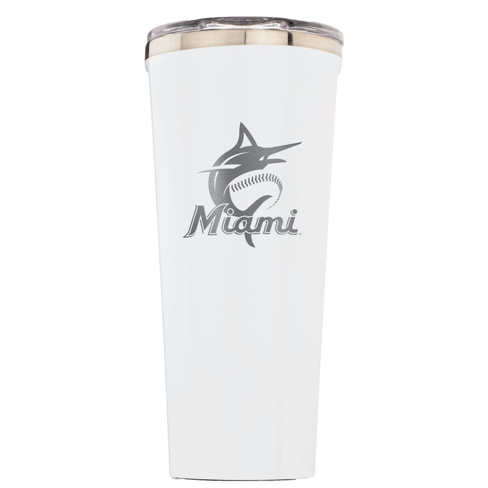 Triple Insulated Corkcicle Tumbler with Miami Marlins Primary Logo