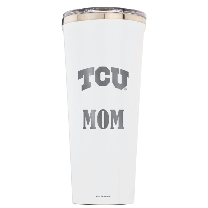 Triple Insulated Corkcicle Tumbler with Texas Christian University Horned Frogs Mom Primary Logo