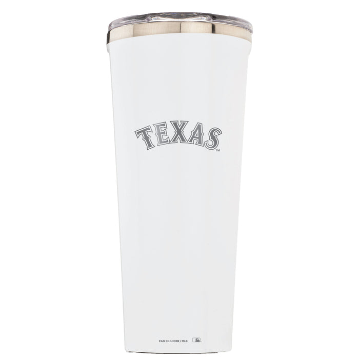 Triple Insulated Corkcicle Tumbler with Texas Rangers Etched Wordmark Logo