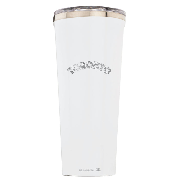 Triple Insulated Corkcicle Tumbler with Toronto Blue Jays Etched Wordmark Logo