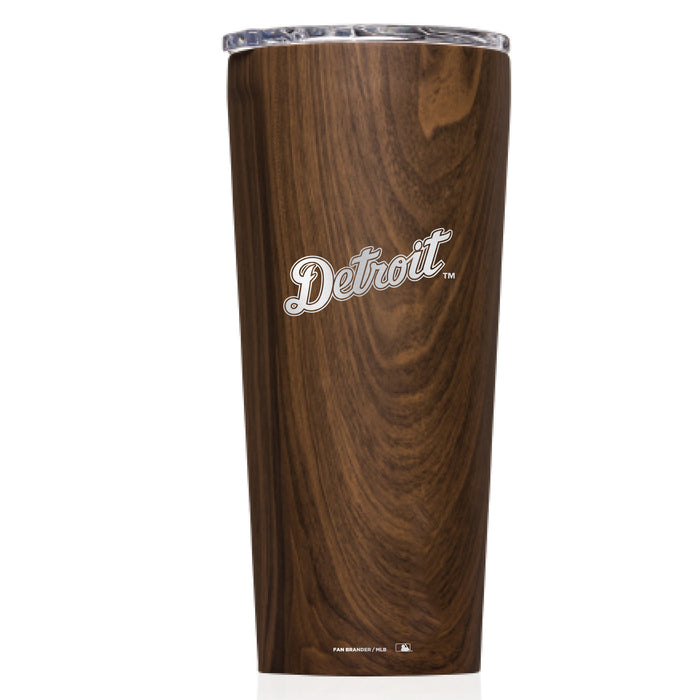Triple Insulated Corkcicle Tumbler with Detroit Tigers Etched Wordmark Logo