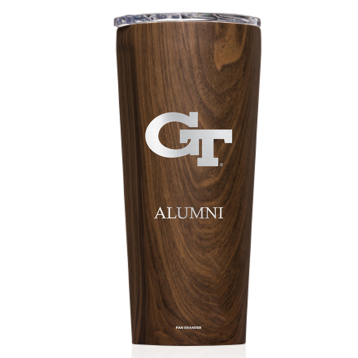 Triple Insulated Corkcicle Tumbler with Georgia Tech Yellow Jackets Alumni Primary Logo