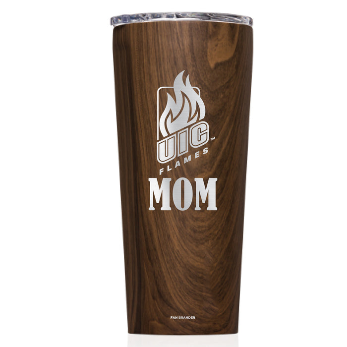 Triple Insulated Corkcicle Tumbler with Illinois @ Chicago Flames Mom Primary Logo