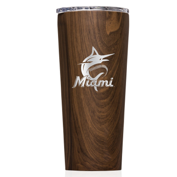 Triple Insulated Corkcicle Tumbler with Miami Marlins Primary Logo