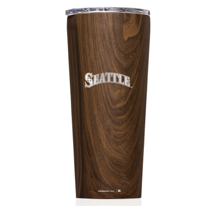 Triple Insulated Corkcicle Tumbler with Seattle Mariners Etched Wordmark Logo