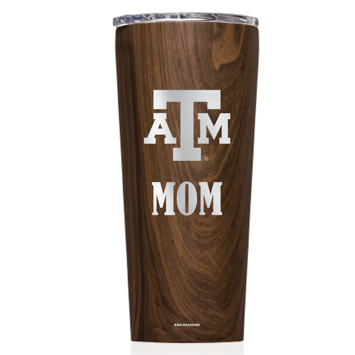 Triple Insulated Corkcicle Tumbler with Texas A&M Aggies Mom Primary Logo