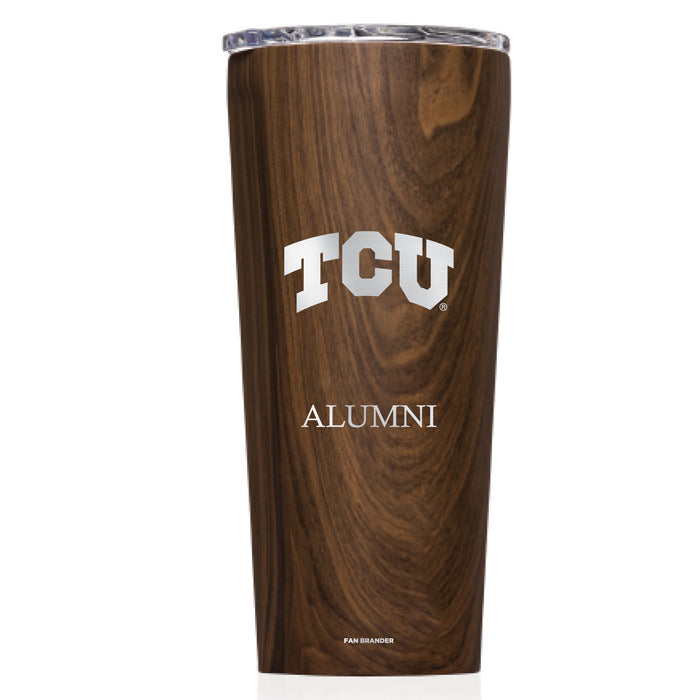 Triple Insulated Corkcicle Tumbler with Texas Christian University Horned Frogs Mom Primary Logo