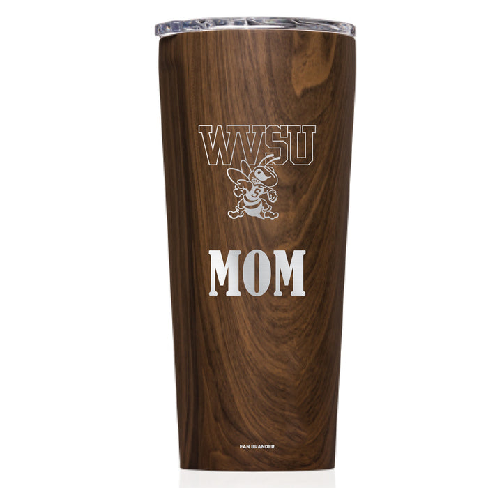 Triple Insulated Corkcicle Tumbler with West Virginia State Univ Yellow Jackets Mom Primary Logo